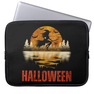 HOUSSE POUR ORDINATEUR PORTABLE SORCIÈRE DE NUIT D'HALLOWEEN