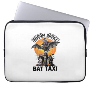 Housse Pour Ordinateur Portable Sorcière drôle Halloween Balai Cassé Chauve-souris