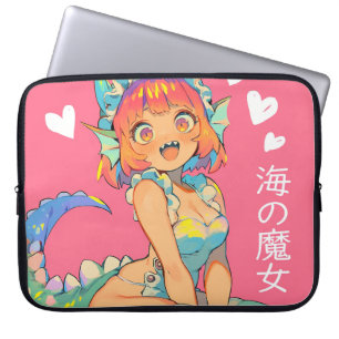 Housse Pour Ordinateur Portable Sorcière maritime "Umi no Majo" Kawaii Anime Monst