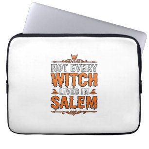 Housse Pour Ordinateur Portable Sorcière Vintage Salem Halloween Typographie Desig