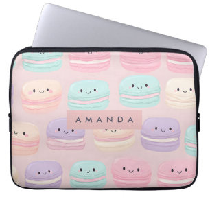 Housse Pour Ordinateur Portable Sourire personnalisé de macaron mignon pastel