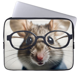 Housse Pour Ordinateur Portable Souris de champ Portant des lunettes