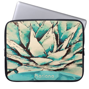 Housse Pour Ordinateur Portable Southwest Turquoise Agave Succulent Portable Sleev
