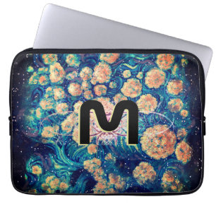 Housse Pour Ordinateur Portable Space Mimosa Golden Nebula Blossom & Monogram