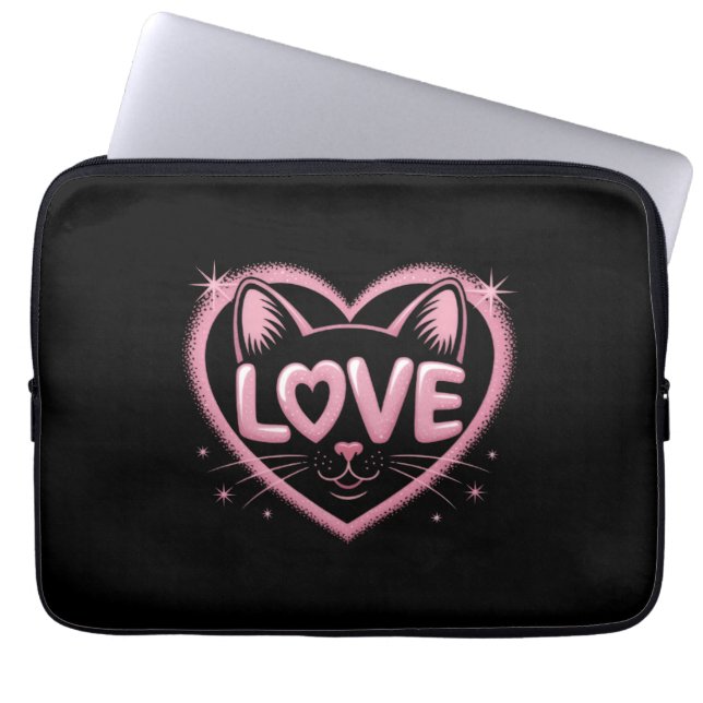 Housse Pour Ordinateur Portable Sparkling Cat Love (Devant)