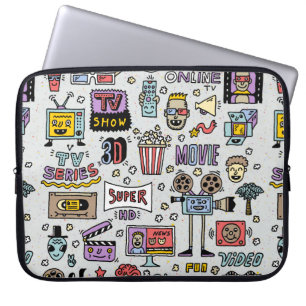 Housse Pour Ordinateur Portable Spectacles, séries et films Drôle Doodle vintage s