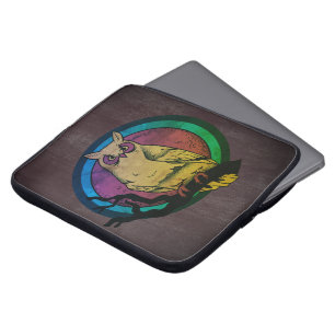 Housse Pour Ordinateur Portable Spectre de couleurs de la chouette de nuit