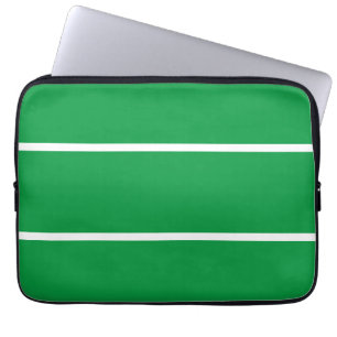 Housse Pour Ordinateur Portable Sporty Chic White Stripes Kelly Green Arrière - pl