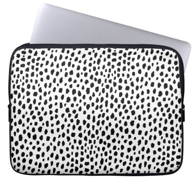 Housse Pour Ordinateur Portable Spots dalmatiens (noir/blanc) (Devant)