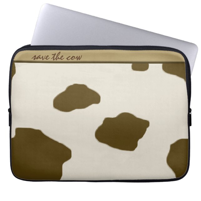 Housse Pour Ordinateur Portable Spots de vache ENREGISTRER LA VACHE brun (Devant)
