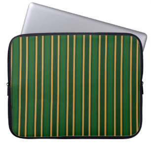 Housse Pour Ordinateur Portable Springbok vert et or bonbons rayures
