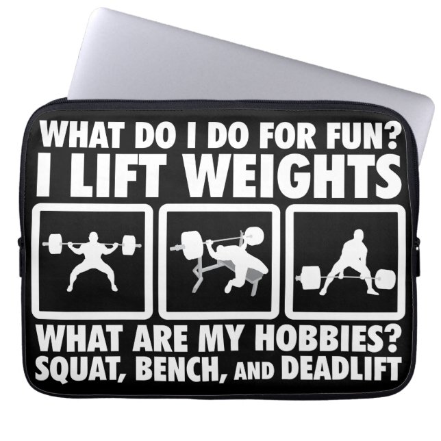 Housse Pour Ordinateur Portable Squat, Banc, Deadlift - Motivation (Devant)