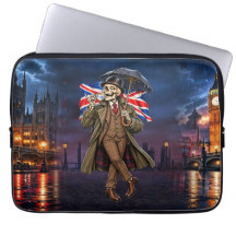 Squelette britannique Londres Pluie Thé Union Jack