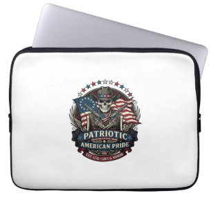 Housse Pour Ordinateur Portable Squelette Cowboy Patriotique Squelette Dark Patrio