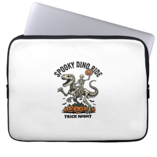 Housse Pour Ordinateur Portable Squelette de dinosaure Halloween Vintage Trick Rid