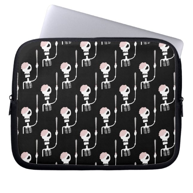 Housse Pour Ordinateur Portable squelette d'Halloween avec une épée  (Devant)