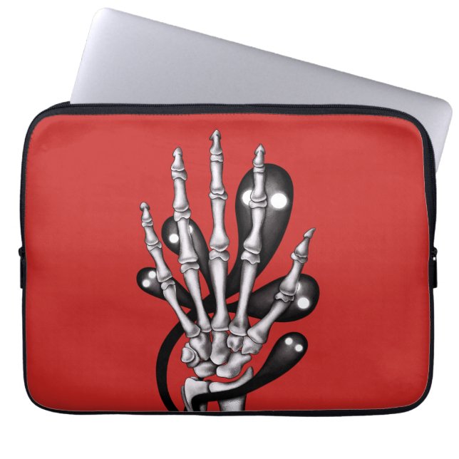 Housse Pour Ordinateur Portable Squelette Main Avec Fantômes (Devant)