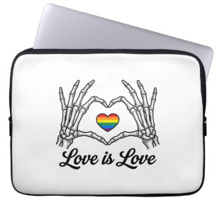 Housse Pour Ordinateur Portable Squelette Mains Arc-en-ciel Cœur Amour Est Amour C