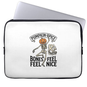 Housse Pour Ordinateur Portable Squelette Spice de Citrouille Vintage Danse Hallow