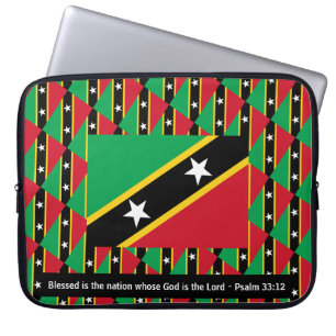 Housse Pour Ordinateur Portable ST KITTS & NEVIS Blessed Nation Psaum 33:12 Ordina