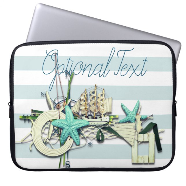 Housse Pour Ordinateur Portable Starfish, Fishing Net & Tall Ship Nautique (Devant)