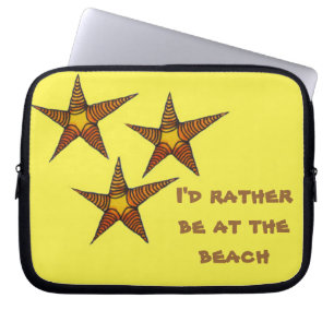 Housse Pour Ordinateur Portable Starfish sur la plage de sable je préfère être à l