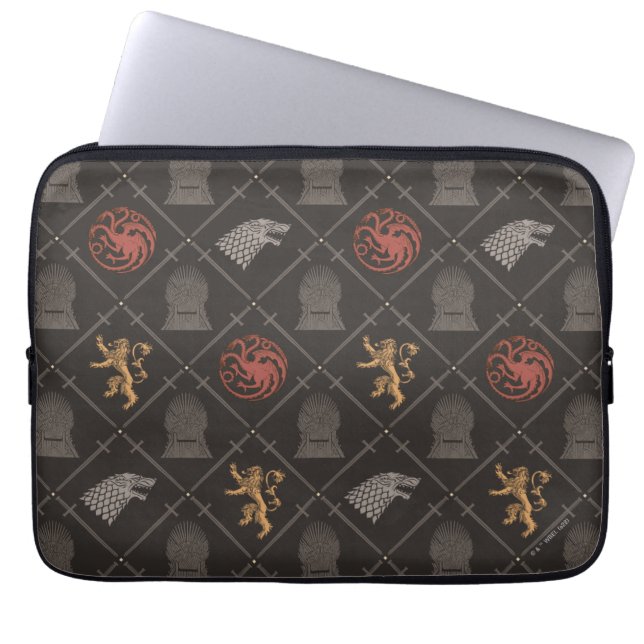 Housse Pour Ordinateur Portable Stark, Lannister, Targaryen, Motif du Trône de fer (Devant)