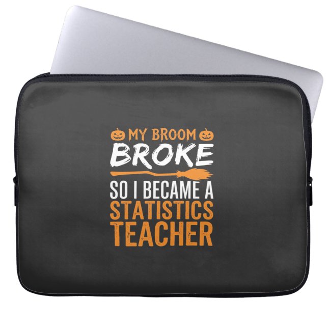Housse Pour Ordinateur Portable Statistiques drôles d'Halloween Professeur Broom D (Devant)