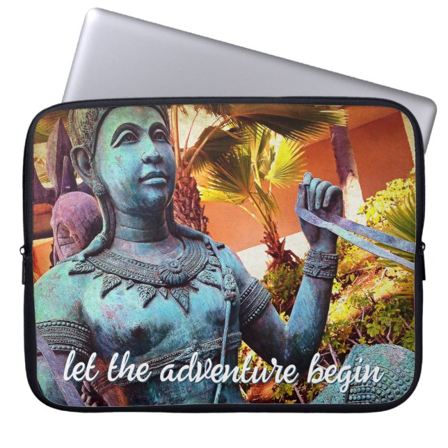 Housse Pour Ordinateur Portable Statue du Guerrier Turquoise Photo Let Adventure B (Devant)