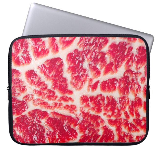 Housse Pour Ordinateur Portable Steak de boeuf cru frais viande marbrée texture fe (Devant)