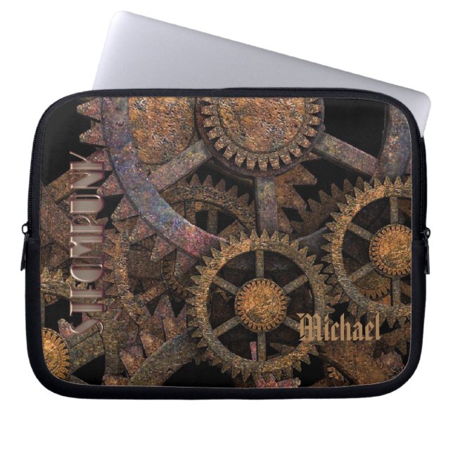 Housse Pour Ordinateur Portable Steampunk Cogs and Wheels Personalised (Devant)