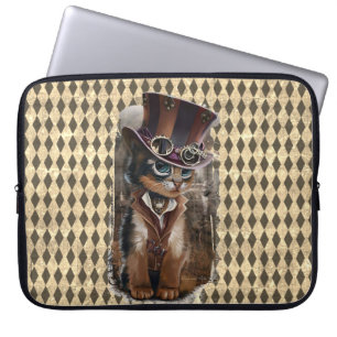 Housse Pour Ordinateur Portable Steampunk Kitty