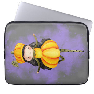 Housse Pour Ordinateur Portable Stellalunarts Citrouille Halloween Fille Mignonne