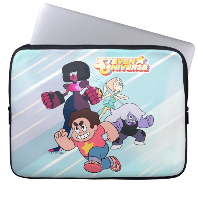 Housse Pour Ordinateur Portable Steven Universe | Crystal Gem Group Action (Devant)