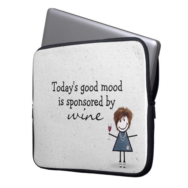 Housse Pour Ordinateur Portable Stick Girl With Wine and Sneakers (devant gauche)