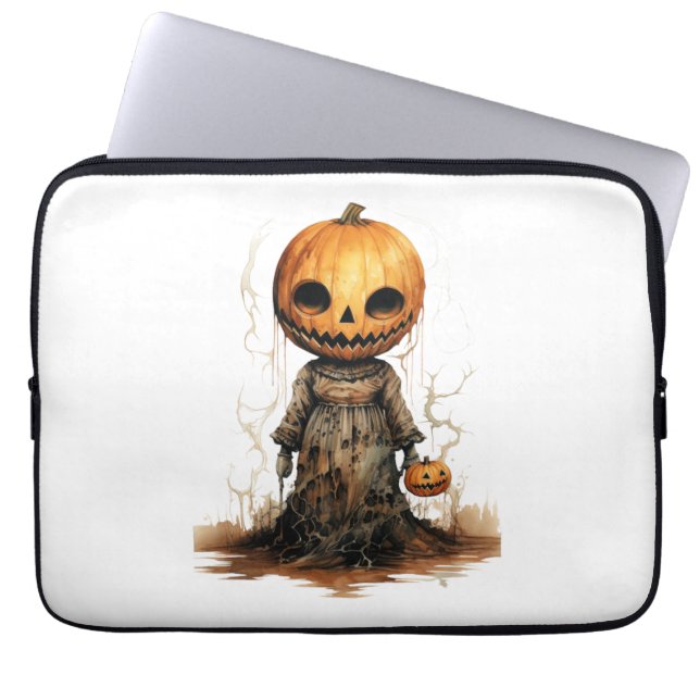 Housse Pour Ordinateur Portable Sticker Halloween Doll citrouille (Devant)