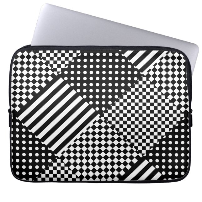 Housse Pour Ordinateur Portable Stripes Check Harlequin Pois Conception mixte (Devant)