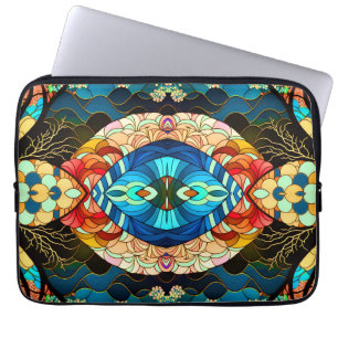 HOUSSE POUR ORDINATEUR PORTABLE STYLE D'ART JAPONAIS DE LA FORÊT SYMÉTRIQUE