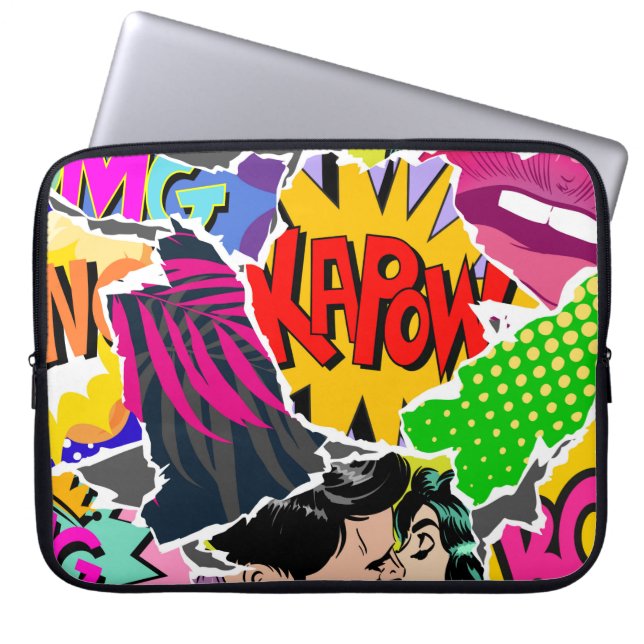 Housse Pour Ordinateur Portable Style de bande dessinée pop art motif sans couture (Devant)