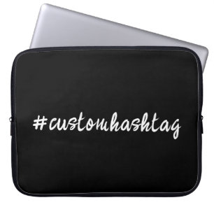 Housse Pour Ordinateur Portable Style de script moderne Hashtag tendance noir