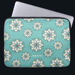 Housse Pour Ordinateur Portable Style géométrique Turquoise Floral Mandala<br><div class="desc">Manche d'ordinateur portable personnalisée à motif élégant.</div>
