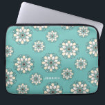 Housse Pour Ordinateur Portable Style géométrique Turquoise Floral Mandala<br><div class="desc">Manche d'ordinateur portable personnalisée à motif élégant.</div>