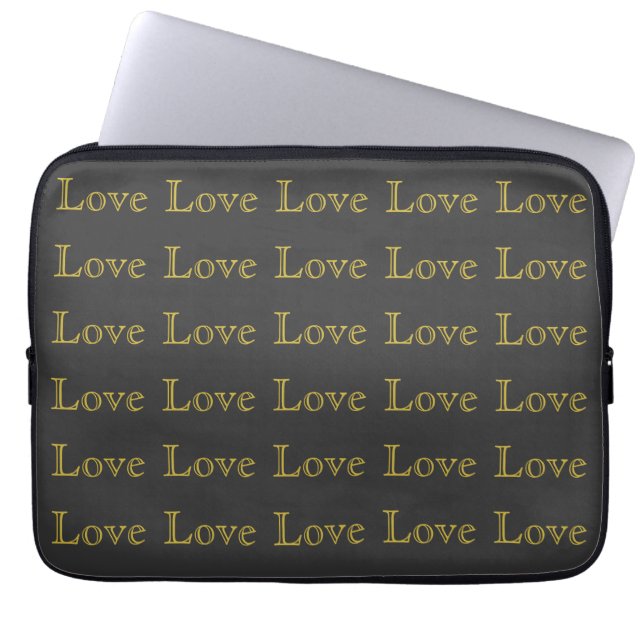 Housse Pour Ordinateur Portable Style Gold Grey Classic Love Mariage (Devant)