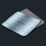 Housse Pour Ordinateur Portable Style métallique bleu acier inoxydable<br><div class="desc">Image moderne simple et minimaliste d'un look en acier inoxydable arrière - plan métallique bleu avec un accent bleu brillant.</div>