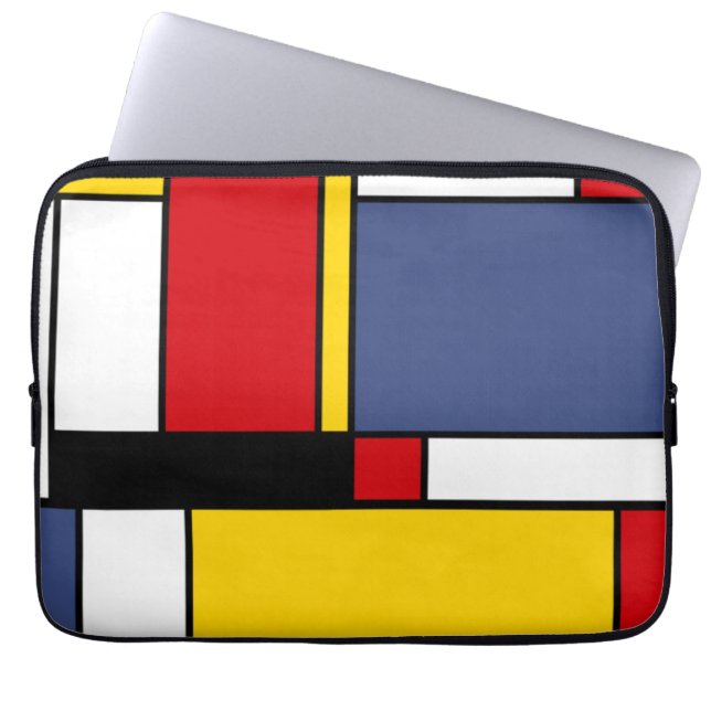 Housse Pour Ordinateur Portable Style Mondrian Design d'art Abstrait moderne (Devant)