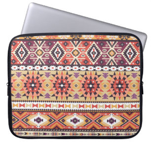 Housse Pour Ordinateur Portable Style tribal coloré, motif dynamique et transparen