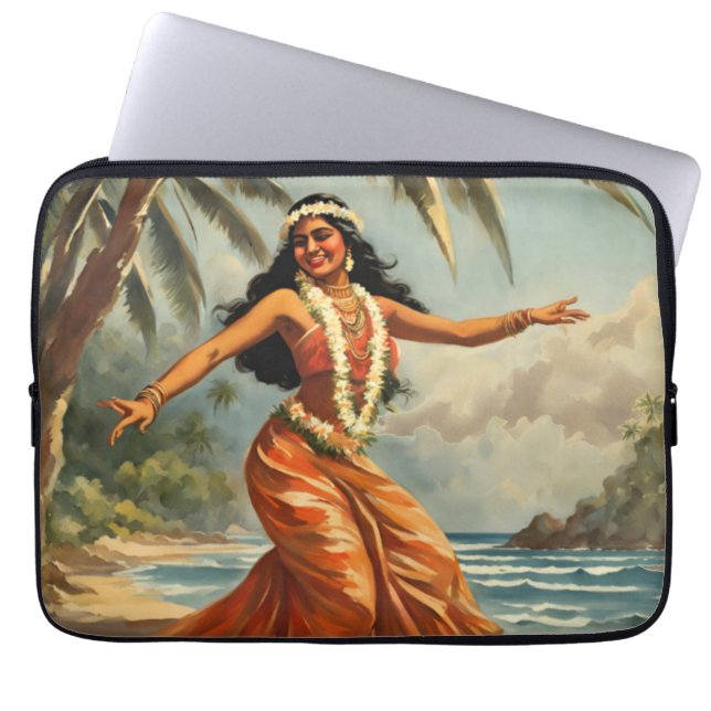 Housse Pour Ordinateur Portable Style vintage Hawaiian Travel Hula Girl Danser (Devant)