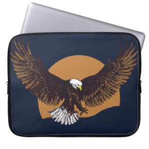 Housse Pour Ordinateur Portable Stylo de lune d'aigle et dessin à encre