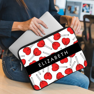 Housse Pour Ordinateur Portable Sucettes Rouges, Sucettes en forme de Coeur, Sucet