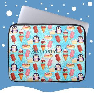 Housse Pour Ordinateur Portable Sucres de crème glacée de pingouin
